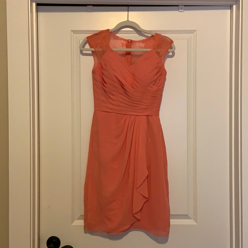 Salmon semi-formal dress